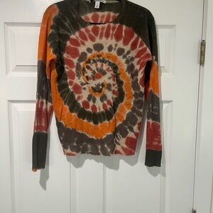 Autumn Cashmere Multicolor Spiral Crew Neck Sweater